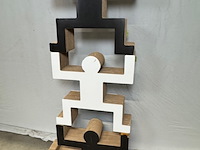 3x boekenkast kubedesign, zwart en wit - afbeelding 1 van  5