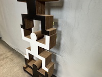 3x boekenkast kubedesign, zwart en wit - afbeelding 2 van  5