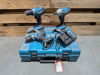 3x boor-/schroefmachine, makita, incl. accu's en acculader - afbeelding 1 van  16