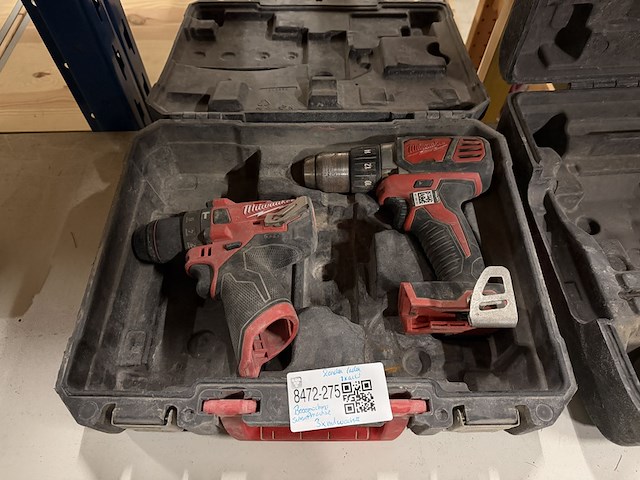 3x boormachine, schroefmachine, 2x koffer, 1x accu milwaukee - afbeelding 2 van  5