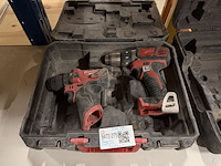 3x boormachine, schroefmachine, 2x koffer, 1x accu milwaukee - afbeelding 2 van  5
