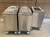 3x borden en dienblad stapelaars, mobile cantaining