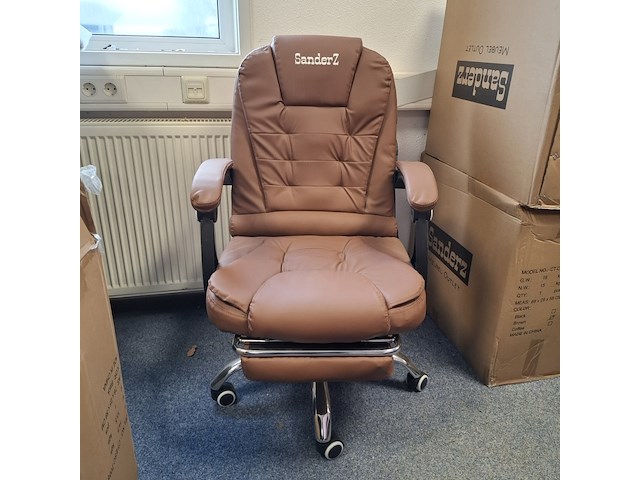 3x bureaustoel met massagefunctie bruin - afbeelding 2 van  7