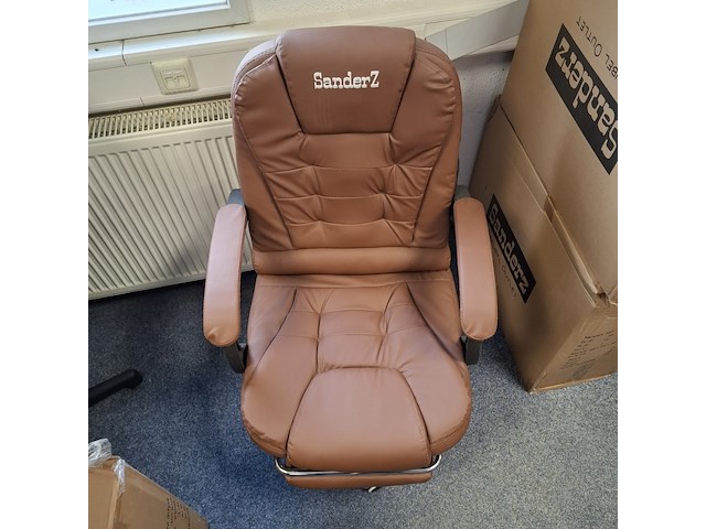 3x bureaustoel met massagefunctie bruin - afbeelding 3 van  7
