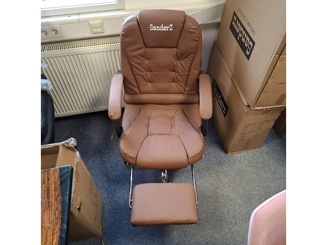 3x bureaustoel met massagefunctie bruin - afbeelding 4 van  7