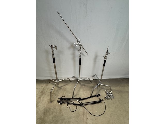 3x c-stand, met boom arm - afbeelding 1 van  5