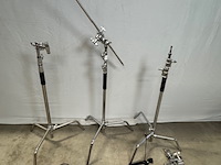 3x c-stand, met boom arm - afbeelding 1 van  5
