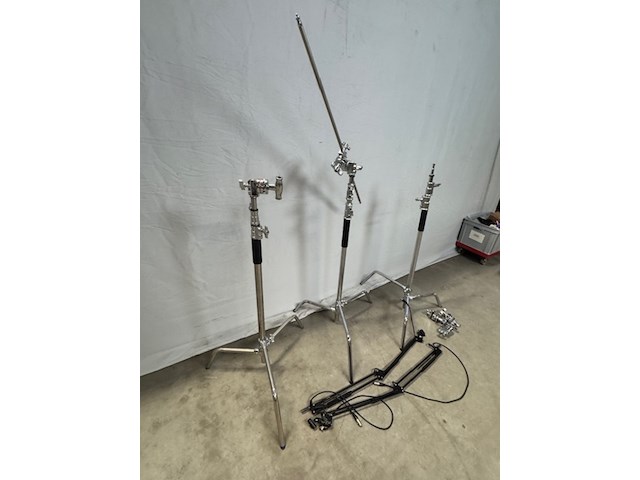 3x c-stand, met boom arm - afbeelding 2 van  5