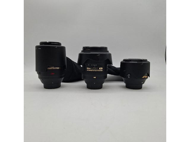3x camera lens, nikon, o.a. af-s micro nikkor 105mm 1:2.8g ed vr - afbeelding 1 van  14