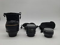 3x camera lens, nikon, o.a. af-s nikkor 58mm 1:1.4g - afbeelding 1 van  8