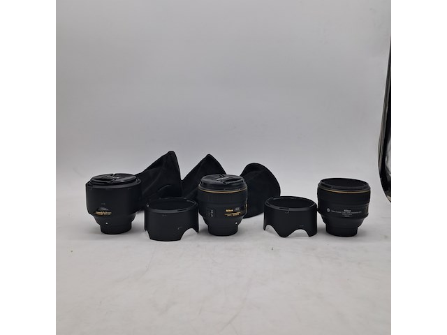 3x camera lens, nikon, o.a. af-s nikkor 58mm 1:1.4g - afbeelding 1 van  9