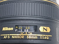 3x cameralens, nikon, af-s nikkor 58mm 1:1 4g - afbeelding 2 van  15
