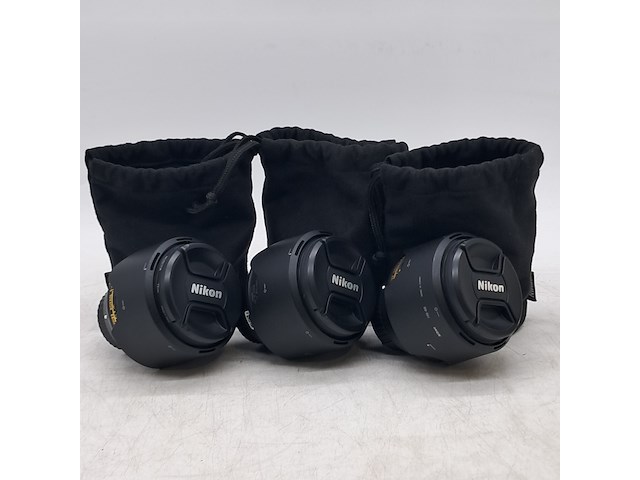 3x cameralens, nikon, af-s nikkor 58mm 1:1 4g - afbeelding 1 van  15