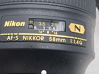 3x cameralens, nikon, af-s nikkor 58mm 1:1 4g - afbeelding 11 van  15