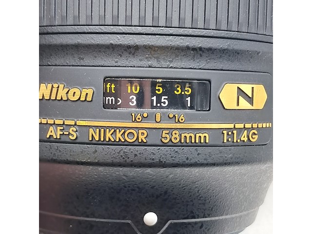 3x cameralens, nikon, af-s nikkor 58mm 1:1.4g - afbeelding 2 van  15