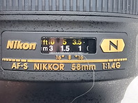 3x cameralens, nikon, af-s nikkor 58mm 1:1.4g - afbeelding 6 van  15