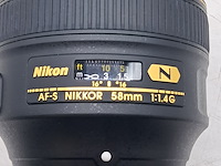3x cameralens, nikon, af-s nikkor 58mm 1:1.4g - afbeelding 11 van  15