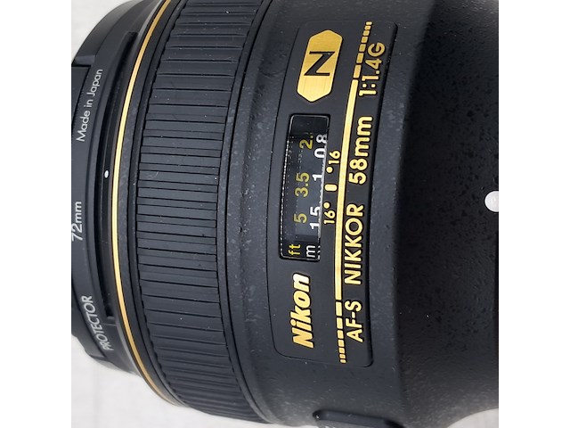 3x cameralens, nikon, af-s nikkor 58mm 1:1.4g - afbeelding 13 van  14