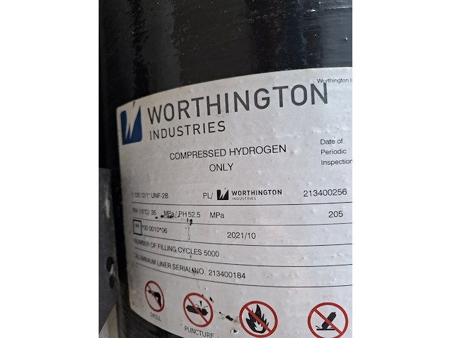 3x composiet gecomprimeerde waterstofcilinder worthington industries - afbeelding 6 van  7