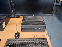 3x computer met beeldscherm en toetsenbord hp, hp pro 6300 sff i5, hp elitedesk 800 g1 sff i5 en hp elitedesk 800 g1, bouwjaar 2013 en 2016 - afbeelding 3 van  10