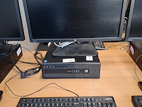 3x computer met beeldscherm en toetsenbord hp, hp pro 6300 sff i5, hp elitedesk 800 g1 sff i5 en hp elitedesk 800 g1, bouwjaar 2013 en 2016 - afbeelding 6 van  10