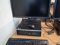 3x computer met beeldscherm en toetsenbord hp, hp pro 6300 sff i5, hp elitedesk 800 g1 sff i5 en hp elitedesk 800 g1, bouwjaar 2013 en 2016 - afbeelding 9 van  10