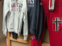 3x dames sweater en sportbroek, geographical norway, rood / blauw / grijs, mt l