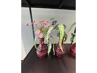 3x decoratievaas met kunstbloem - afbeelding 3 van  6