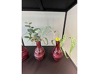 3x decoratievaas met kunstbloem - afbeelding 4 van  6