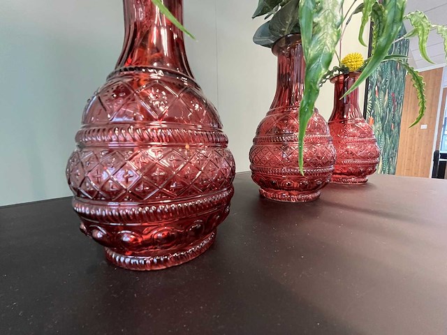 3x decoratievaas met kunstbloem - afbeelding 5 van  6