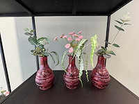 3x decoratievaas met kunstbloem - afbeelding 1 van  6