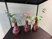 3x decoratievaas met kunstbloem - afbeelding 2 van  6