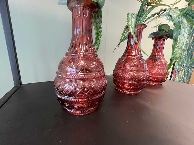 3x decoratievaas met kunstbloem - afbeelding 3 van  6