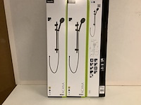 3x douche glijstang met handdouche aqua su, acana, zwart - afbeelding 2 van  4