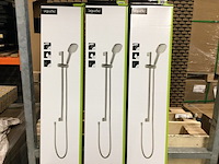 3x douchesets vierkant, aqua su, lepoldo, chroom - afbeelding 2 van  3