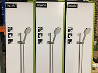 3x douchesets vierkant, aqua su, lepoldo, chroom - afbeelding 2 van  3