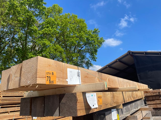 3x douglas balken fijnbezaagd, 200x200mm, lengte 600cm - afbeelding 4 van  4