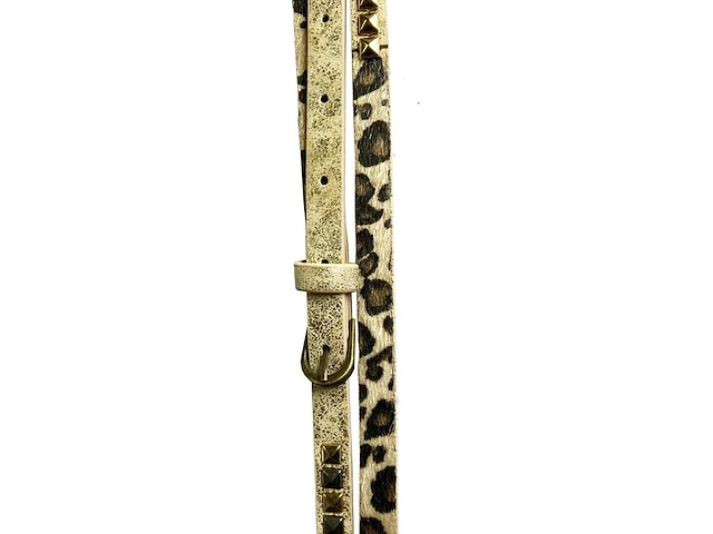 3x dozen dames leren riemen – lang en smal, panter / zebra print, diverse maten - afbeelding 1 van  3