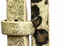 3x dozen dames leren riemen – lang en smal, panter / zebra print, diverse maten