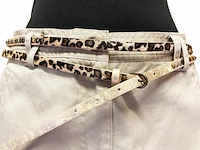 3x dozen dames leren riemen – lang en smal, panter / zebra print, diverse maten - afbeelding 3 van  3
