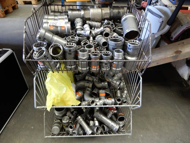3x draadmand met megapress koppelingen, viega, megapress, grijs - afbeelding 2 van  5