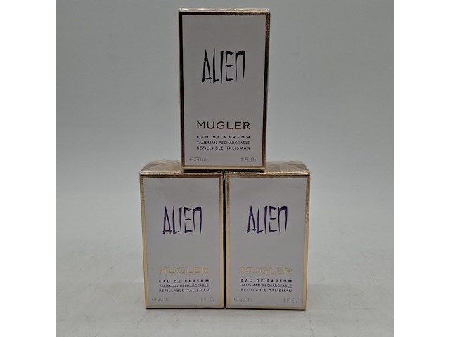 3x eau de parfum, 30ml, mugler, alien - refillable talisman - afbeelding 1 van  6