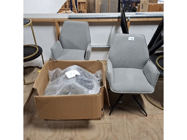 3x eetkamerstoel, draaibaar grijs - afbeelding 4 van  4