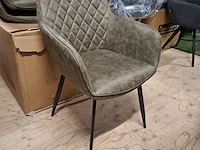 3x eetkamerstoel met armleuning groen - afbeelding 1 van  4