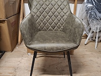 3x eetkamerstoel met armleuning groen - afbeelding 2 van  4