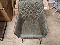 3x eetkamerstoel met armleuning groen - afbeelding 3 van  4