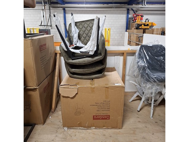 3x eetkamerstoel met armleuning groen - afbeelding 4 van  4