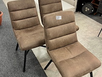 3x eetkamerstoel roel, microvezel, taupe - afbeelding 1 van  6