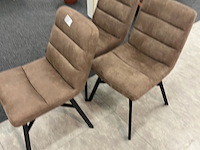 3x eetkamerstoel roel, microvezel, taupe - afbeelding 2 van  6