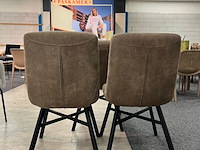 3x eetkamerstoel roel, microvezel, taupe - afbeelding 4 van  6
